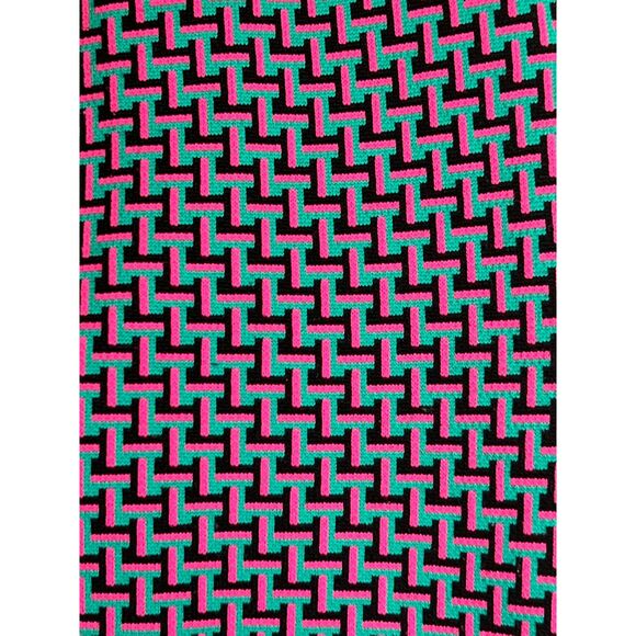 ZARA Geometric Print Pink & Green Women's Sweater Mini Skirt Size Small - Picture 5 of 5